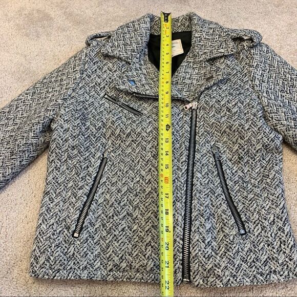 GAP asymmetrical tweed Moto jacket Sz XS - Picture 7 of 9